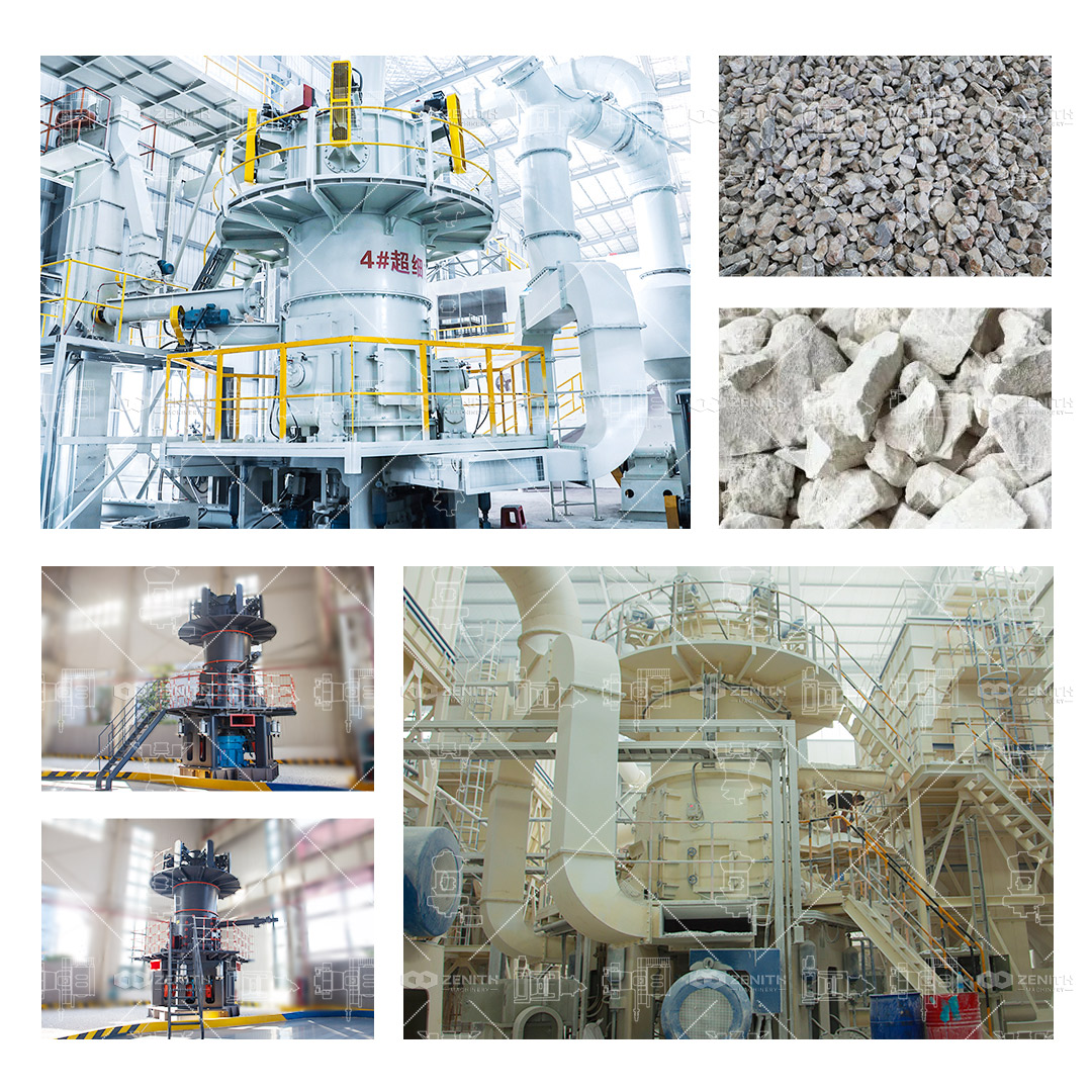 Close-up comparison of raw Afghan talc lumps and the resulting ultra-fine 10-micron white powder produced